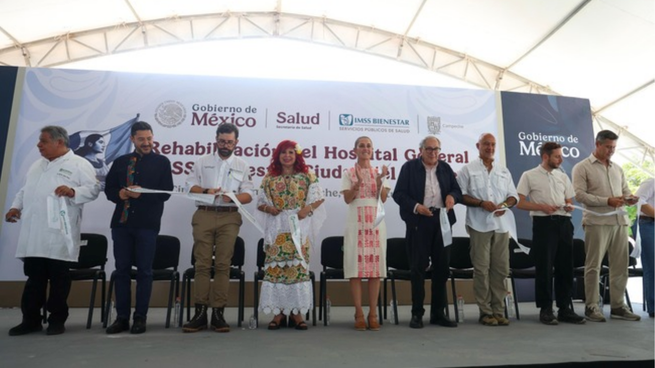 Claudia Sheinbaum renueva hospital olvidado en Campeche.