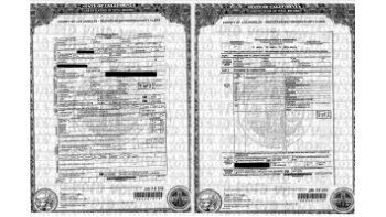 El certificado de defunción de Michael Jackson.
