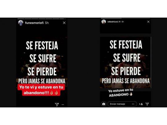 Funes Mori y Driussi salieron a apoyar a River.