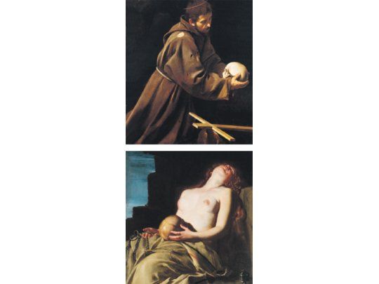 «San Francesco meditando» y «Maddalena desvenecida», dos de las pinturas de Caravaggio que podrán verse en el Museo Nacional de Bellas Artes.