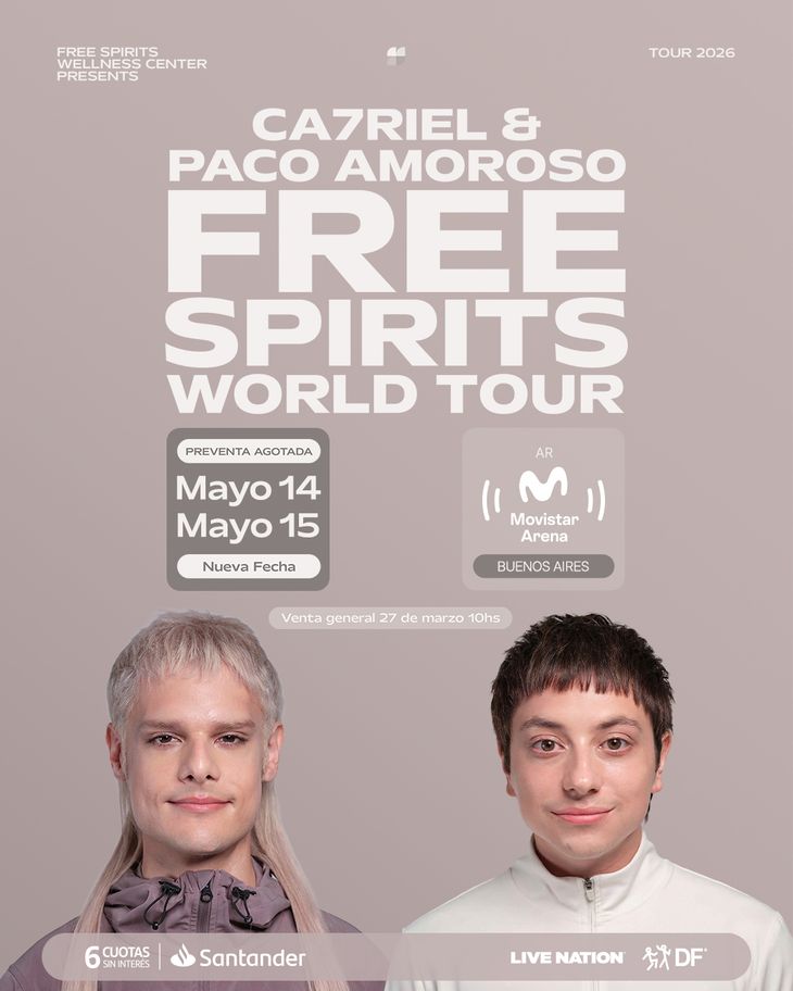 La venta general para ambas funciones a partir del viernes 27 de marzo a las 10 am.