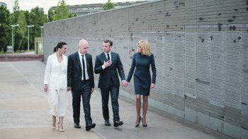 G-20. Horacio Rodríguez Larreta y el presidente de Francia, Emmanuel Macron, visitaron ayer el Parque de la Memoria, en la previa del G-20, que comienza hoy en la Ciudad de Buenos Aires.