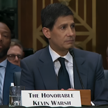 Warsh respondió a las preguntas de la Comisión Bancaria del Senado este martes. Warsh respondió a las preguntas de la Comisión Bancaria del Senado este martes.