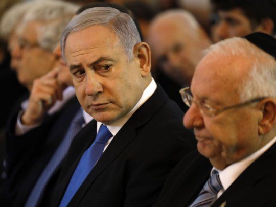 El presidente de Israel, Reuven Rivlin, y el primer ministro, Benjamín Netanyahu.