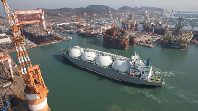 El MKII se encuentra en China en etapa de reconversión de buque metanero a barco de licuefacción.