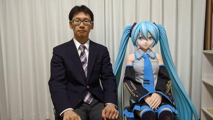 Japanese citizen Akihiko Kondo married the hologram of Miku Hatsune.