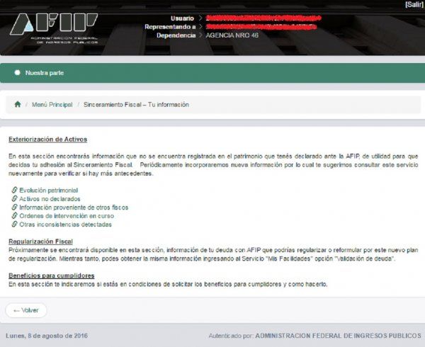 También habrá información proveniente de otros fiscos, órdenes de intervención y regularización fiscal, por ejemplo, que estará relacionada con las acciones de la Administración Federal contra los contribuyentes por incumplimientos.