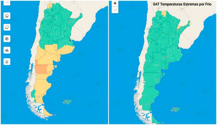 Alertas por vientos, lluvias y frío extremo en el país.
