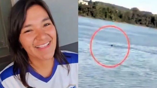 La joven de 27 años realizó una insólita acción en el río Paraná
