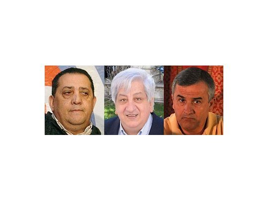Luis D Elía, Julio Piumato y Gerardo Morales.