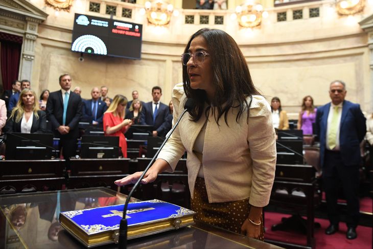 Moisés juró como vicepresidenta del Senado. 