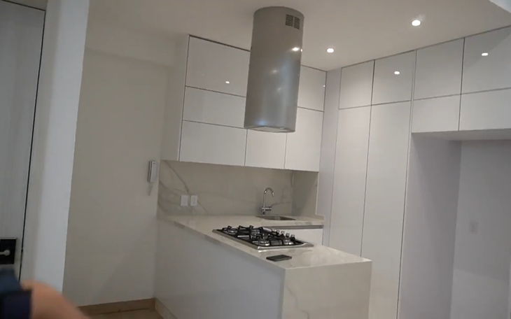 La Divaza estaba contenta porque su cocina ahora era blanca, no como la anterior que era negra La Divaza estaba contenta porque su cocina ahora era blanca, no como la anterior que era negra