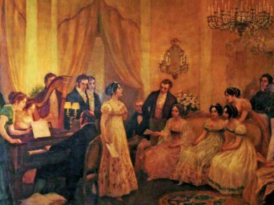 El Himno Nacional Argentino se interpreta por primera vez en la casa de María Sánchez de Thompson, el 14 de mayo de 1813.