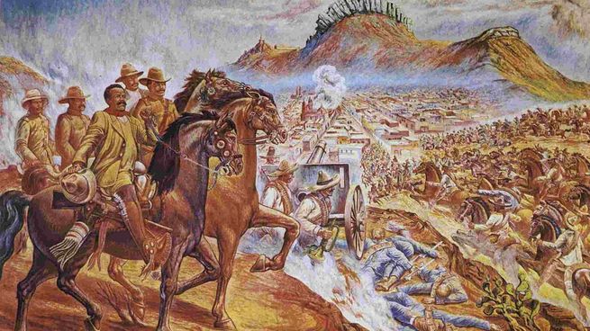 La División del Norte, del general Pancho Villa, obtiene el triunfo en la Batalla de Zacatecas en 1914.