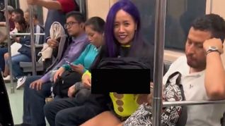 Luna Bella grabó un video porno en el Metro CDMX y fue suspendido un policía.