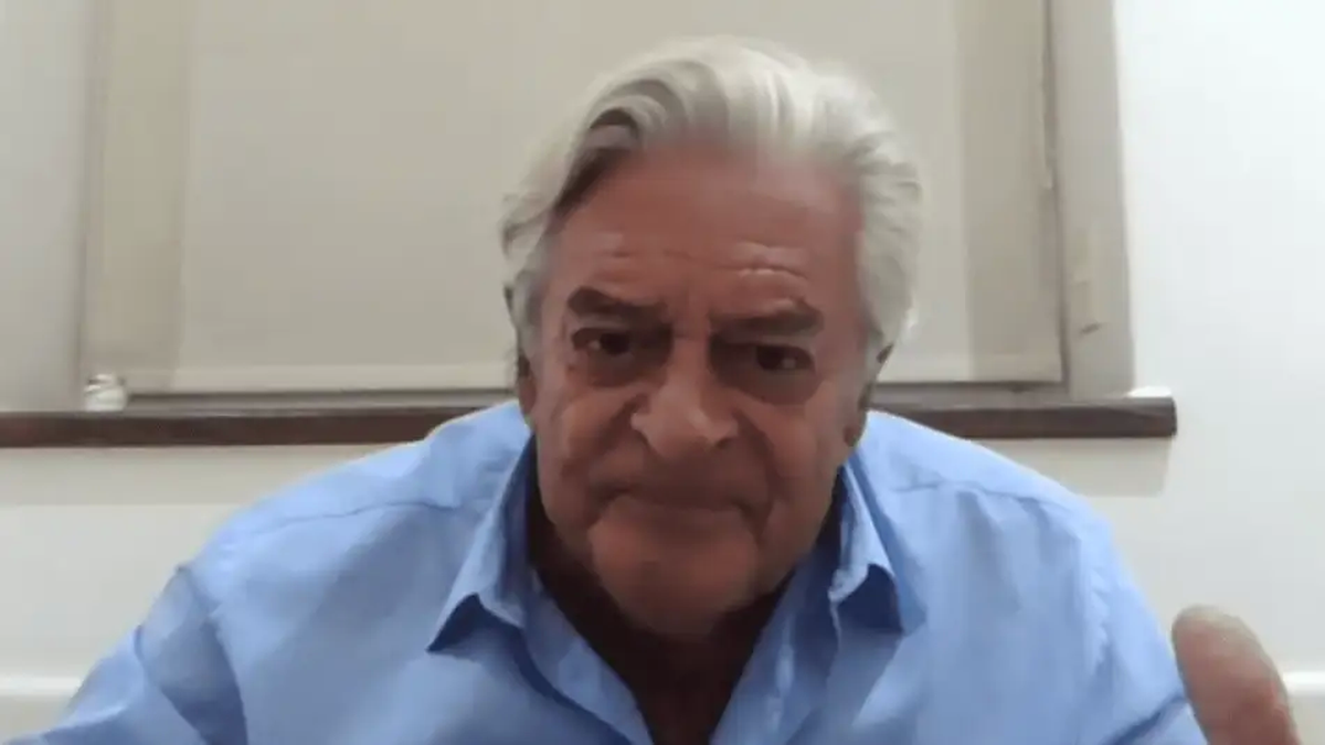 This was the zoom of Luis Alberto Lacalle Herrera from his hospital bed