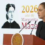 Claudia Sheinbaum en la Mañanera del Pueblo.