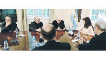 Cristina de Kirchner recibió ayer en Olivos a la cúpula del Episcopado   encabezada por José María Arancedo.