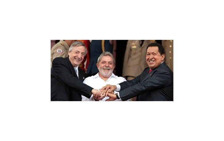Kirchner, Lula y Chávez.