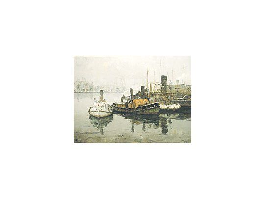 El puerto boquense según Oscar Vaz, quien junto a Benito Quinquela Martín son los pintores de temas portuarios más consecuentes y originales, por lo que sus obras son muy demandadas en el mercado.