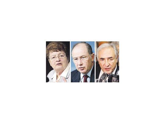 Anne Krueger, Rodrigo Rato y Dominique Strauss-Kahn, tres figuras que sirvieron de blanco para el gobierno argentino.