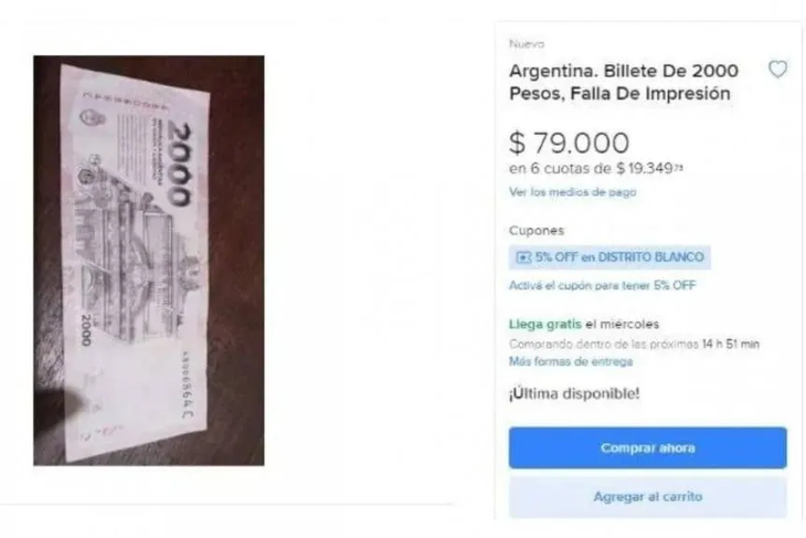 2000 peso bill worth 80 thousand on Mercadolibre 2000 peso bill worth 80 thousand on Mercadolibre