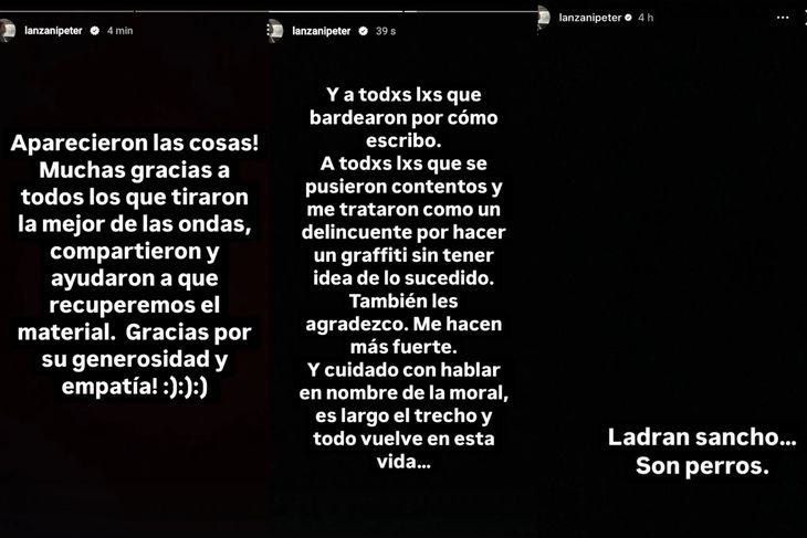 Peter Lanzani recovered what they had stolen in Neuquén and answered the criticism: “Ladran Sancho”