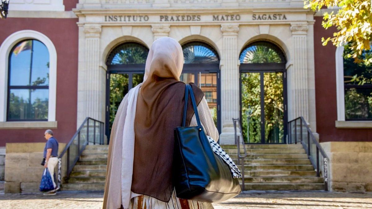 They prohibited studying a young woman for using hiyab