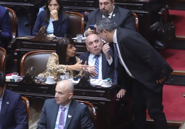 Lorena Villaverde y José Peluc son interpelados por Germán Martínez. Lorena Villaverde y José Peluc son interpelados por Germán Martínez.