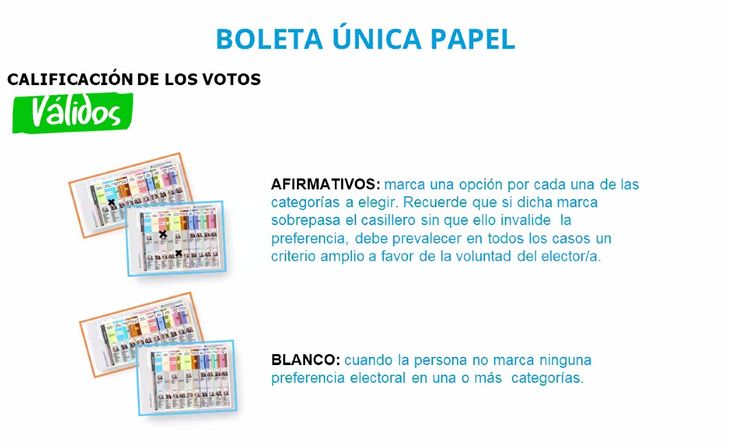 Los votos válidos en la BUP.