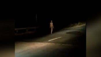El alien camina por la ruta de la India&nbsp;