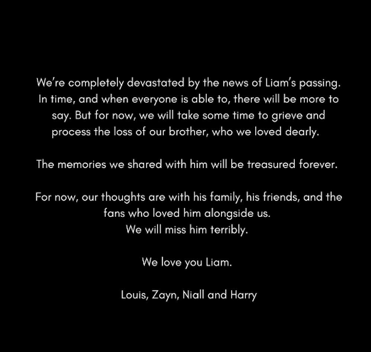 El comunicado que lanzó la cuenta oficial de One Direction. El comunicado que lanzó la cuenta oficial de One Direction.