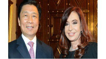 La Presidenta de la Nación, Cristina Fernández de Kirchner y el Vicepresidente de China, D. Li Yuanchao, durante el encuentro.