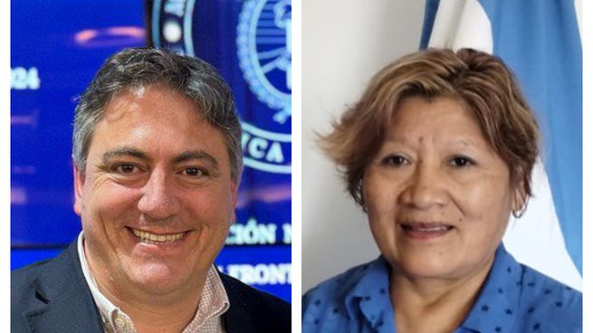 Los senadores de La Libertad Avanza Francisco Paoltroni y Vilma Bedia.