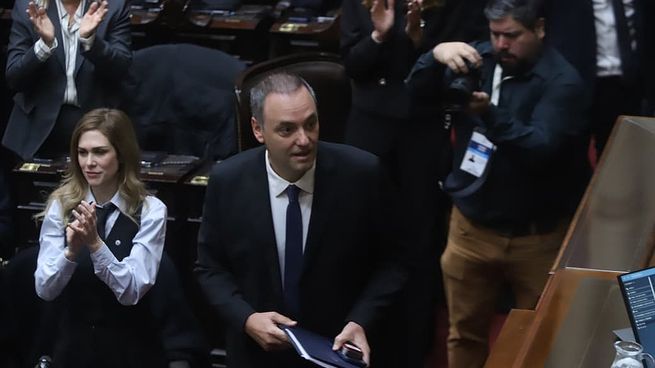 Adorni explicó sus viajes al exterior en el Congreso.