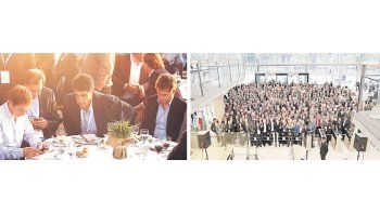 Huracán. Alex Campbell, subsecretario de Asuntos Municipales de María Eugenia Vidal compartió mesa con Jorge Macri. Estuvieron Horacio “Pechi” Quiroga, intendente de Neuquén, además de los gobernadores Colombi y Morales. La cumbre fue organizada por Horacio R. Larreta que recibió luego a los intendentes en la sede del Gobierno porteño. Foto: Diego Kovacic.