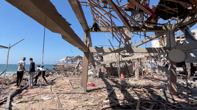 La cafetería Al-Baqa era un espacio popular con acceso a internet y vista al mar Mediterráneo.