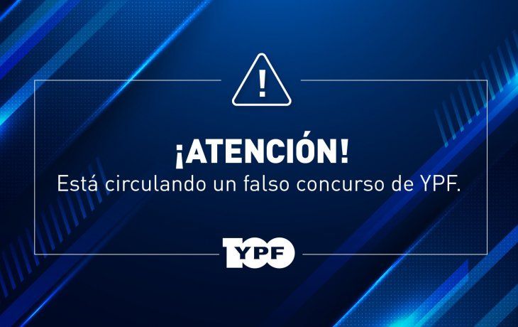 Advierten por concurso falso de YPF en redes.