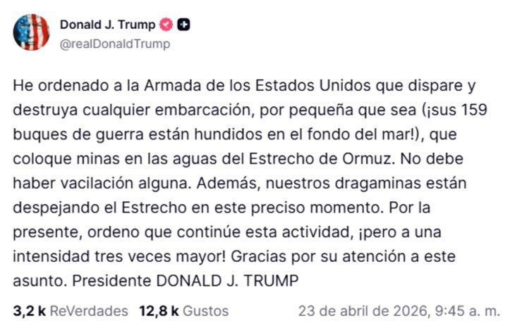 La medida se da en medio de la creciente tensión militar con Irán en una zona clave del comercio energético mundial.