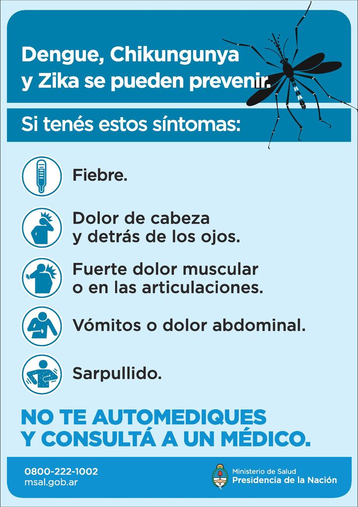 Ante la aparición de fiebre más cualquiera de los otros síntomas, al afectado debe dirigirse a un centro de salud para realizar un testeo y corroborar si los mismos son producto del dengue. Ante la aparición de fiebre más cualquiera de los otros síntomas, al afectado debe dirigirse a un centro de salud para realizar un testeo y corroborar si los mismos son producto del dengue.