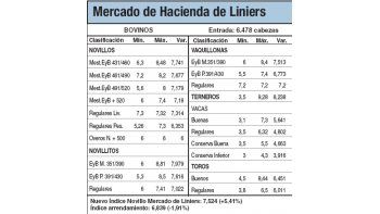 Subas de hasta el 5,4% en Liniers