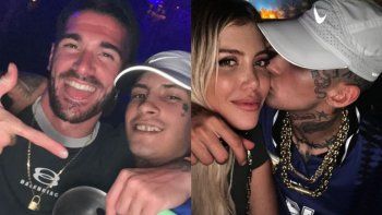 reunion cumbre: wanda nara l-gante y rodrigo de paul de fiesta