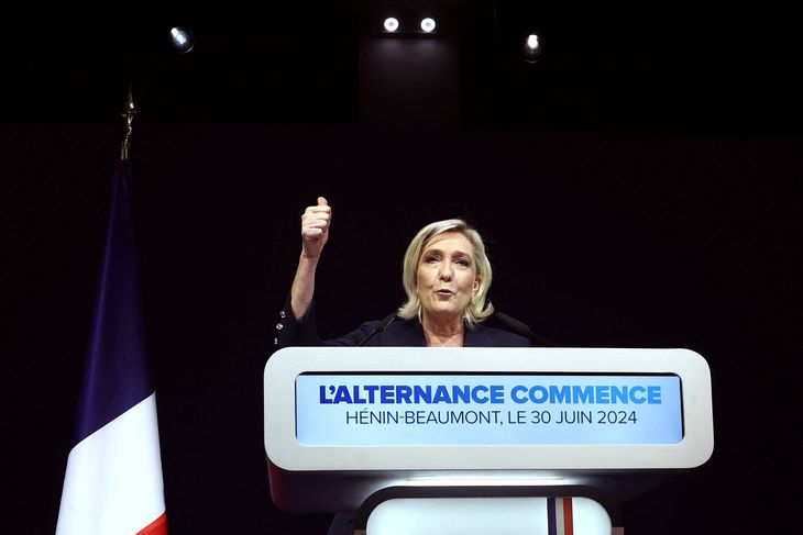 La líder de ultra derecha, Marine Le Pen.