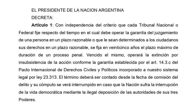 La diputada libertaria Lourdes Arrieta filtró los proyectos de ley y el decreto con los que sus colegas buscan promover la libertad de genocidas. 