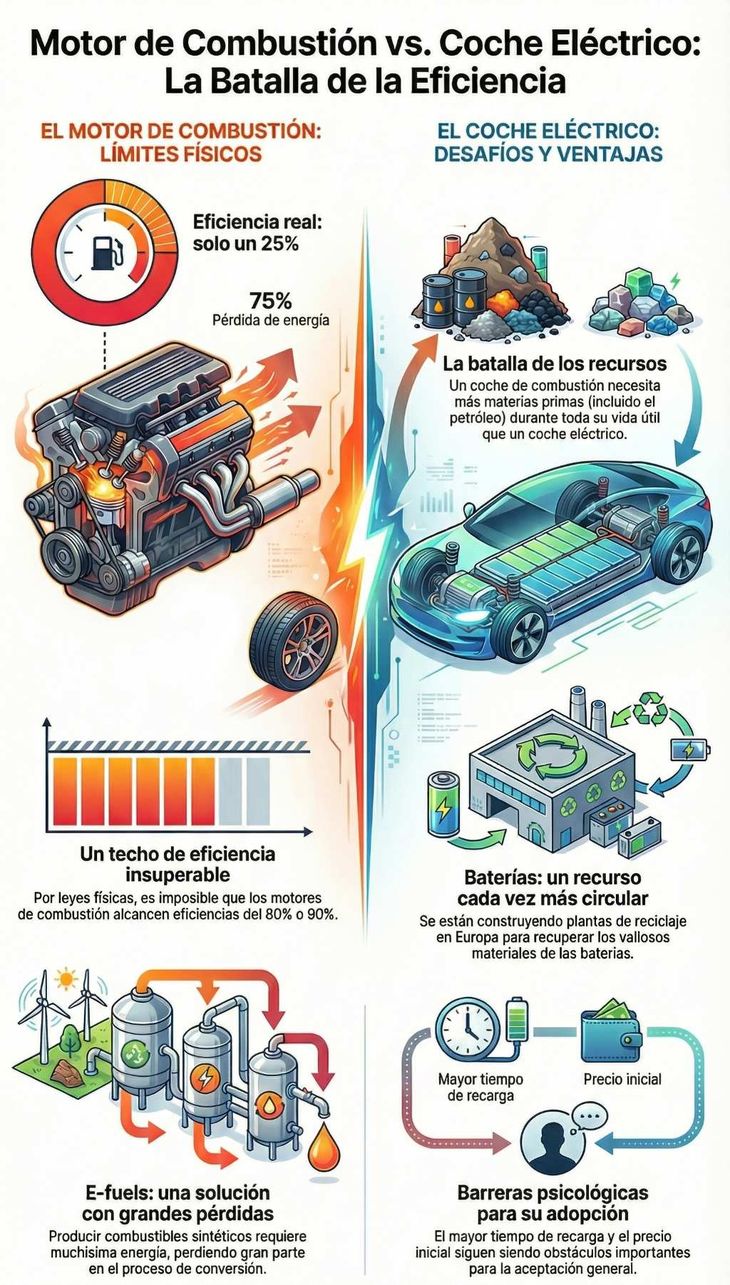 Las comparaciones del físico alemán entre los dos motores. Las comparaciones del físico alemán entre los dos motores.