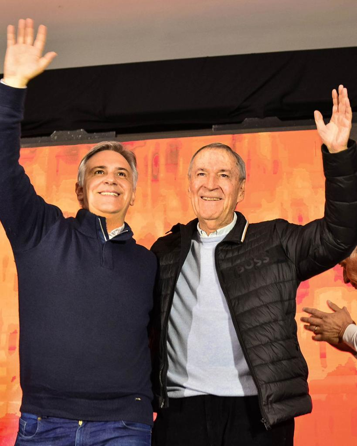 Martín Llaryora y Juan Schiaretti, durante la campaña.