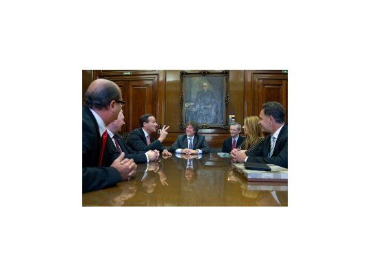 Amado Boudou junto a empresarios de la alemana Evonik.