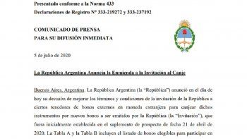 nueva oferta argentina a bonistas: ¿cuales son las condiciones bono por bono?