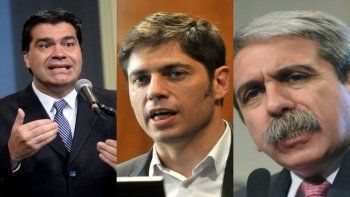 Jorge Capitanich, Axel Kicillof y Aníbal Fernández.
