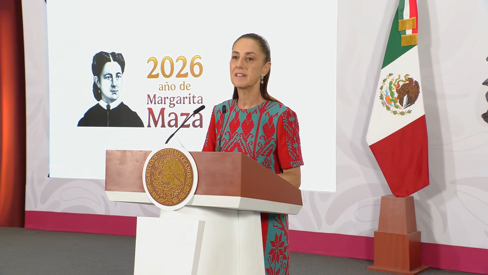 Claudia Sheinbaum en la Mañanera del Pueblo del Palacio Nacional.
